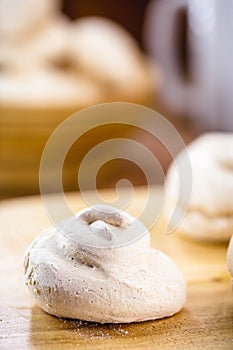 Typical bakery sigh, made in brazil. Sweet made from egg white, called merengue. made with beaten whites and sugar. Fast food