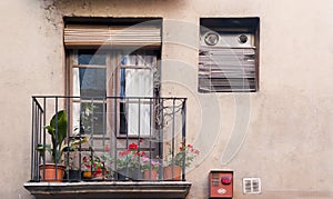 Typical balcony and door in Catalunya photo