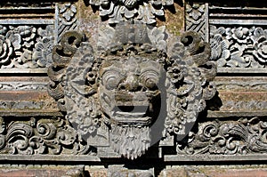 Typical Balinese Barong mask carved in stone