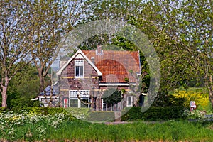 Typical bankside house on the Amsterdam-Rhine Canal