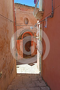 Typical Baroque doorway in Ragusa Sicily Italy  photo