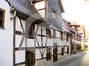 Typical Bavarian fachwerk houses, Furth, Germany