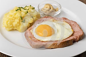 A typical bavarian snack the leberkaese