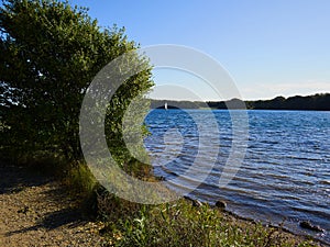 Typical beautiful Danish coastline landscape in the summer