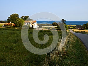 Typical beautiful Danish coastline landscape in the summer