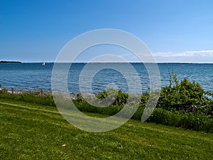 Typical beautiful Danish coastline landscape in the summer