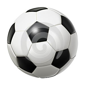 Typical black and white soccer ball isolated on white background
