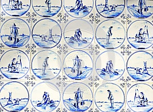 Typical blue delft tiles