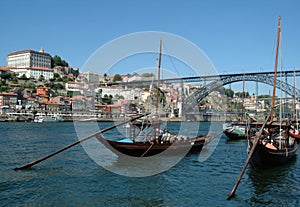 Typical boats at oporto city