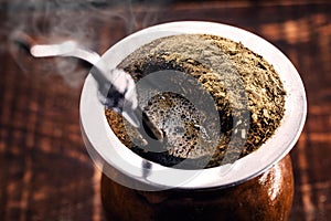 A typical Brazilian drink, o chimarrÃ£o, or mate, is a character