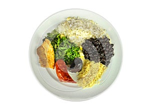 Typical brazilian food dish top view, clipping path included.