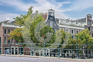 Typical Buildings on the Canal Embankment in Amsterdam
