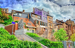 Typical buildings in the city centre of Liege, Belgium