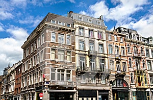 Typical buildings in the city centre of Liege, Belgium