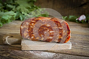 Typical Calabrian salami