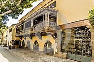 A typical Canarian building adjacent to Doramas Park in Las Palmas, Gran Canaria photo