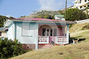 Typical caribbean style house bequia