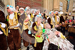 Typical carnival chorus (chirigota) in Cadiz.