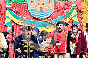Typical carnival chorus (chirigota) in El Puerto de Santa Maria.