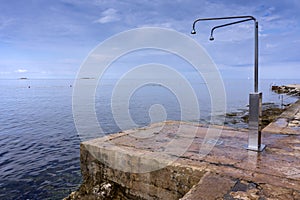 Typical cemented beach in Istria