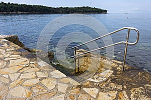 Typical cemented beach in Istria