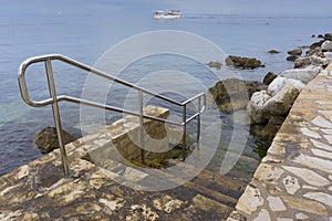 Typical cemented beach in Istria