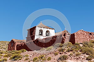 Typical chilean church of the village of Machuca near San Pedro de Atacama, Chile