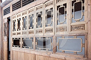 Typical Chinese old style wooden light tracery photo