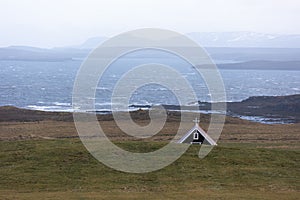 Typical church in Grundarfjordur in the Snaefelsness Peninsula, Iceland