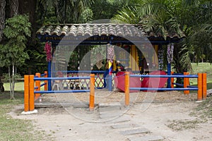 Typical colombian town. colored facades