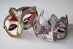 Typical colored venetian masks
