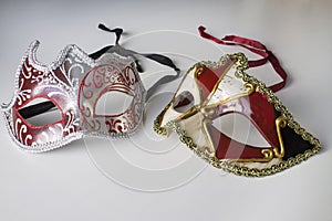 Typical colored venetian masks