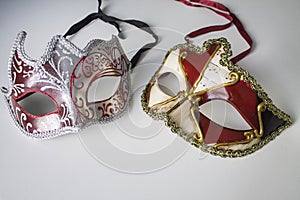 Typical colored venetian masks