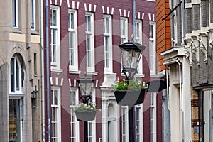 Typical colorful Dutch style homes in Utrecht city centrum, Netherlands