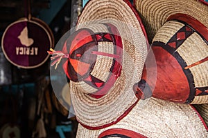 Typical colorful hats of Nigerian Fulani tribe, Borno State, Nigeria