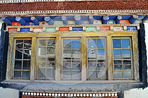 Typical colorful window from Tibet