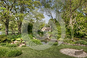 Typical Cotswolds gardens in Bibury photo