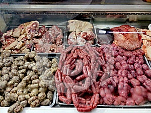 Typical Creole pork sausages in Mauritius.