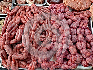 Typical Creole pork sausages in Mauritius.