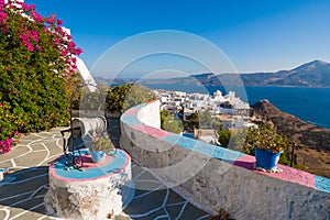 Typical Cycladic architecture, Plaka village, Milos island, Cyclades, Greece