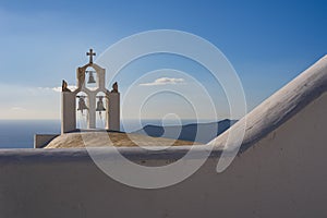 Typical Cycladic style bell tower, Greece