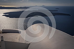 Typical Cycladic style roofs, Greece