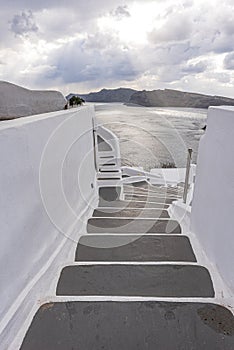 Typical Cycladic style staircase, Greece