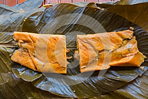 Typical dish in the Christmas festivities of Venezuela, La Hallaca photo