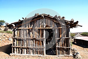Typical Djiboutian huts in a village in northern Djibouti, Day Forest National Park ForÃÂªt du Day in Horn of Africa photo