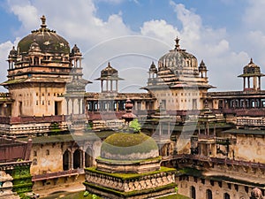 Typical domes of Orchha Palace, India