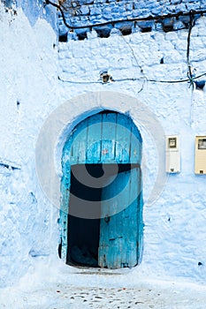 A typical door in the city of Chaouen photo