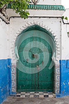 Typical doors in Arabian style in Morrocco photo