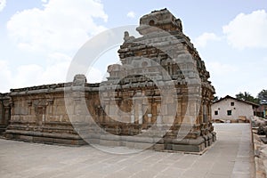 A typical Dravidian style shrine at Panchakuta Basadi or Panchakoota Basadi, Kambadahalli, Mandya district, Karnataka.