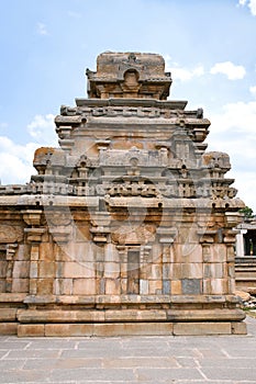 A typical Dravidian style shrine at Panchakuta Basadi or Panchakoota Basadi, Kambadahalli, Mandya district, Karnataka.